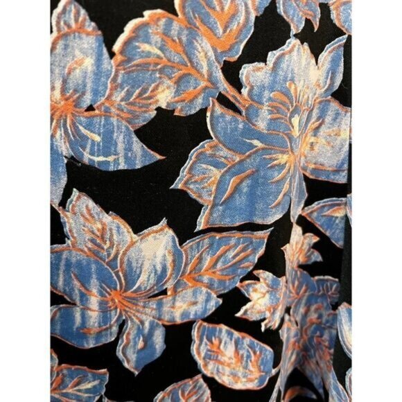 Forever 21 Womens Floral Print Skater Skirt Black & Blue Size M - Picture 3 of 4